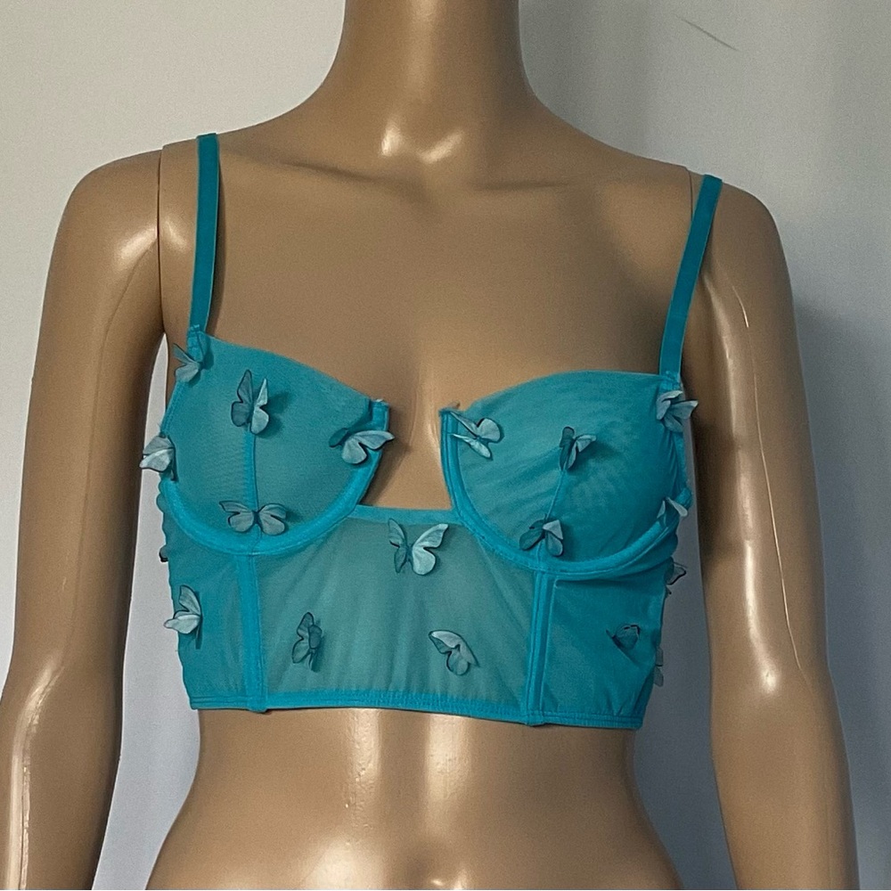 Tic toc Butterfly embellisthed bralette Womens Size M